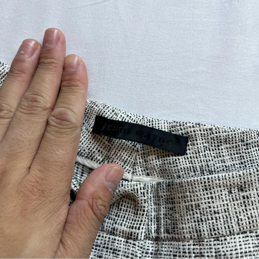 JENNI KAYNE‎ tan grey beige tweed high rise shorts
